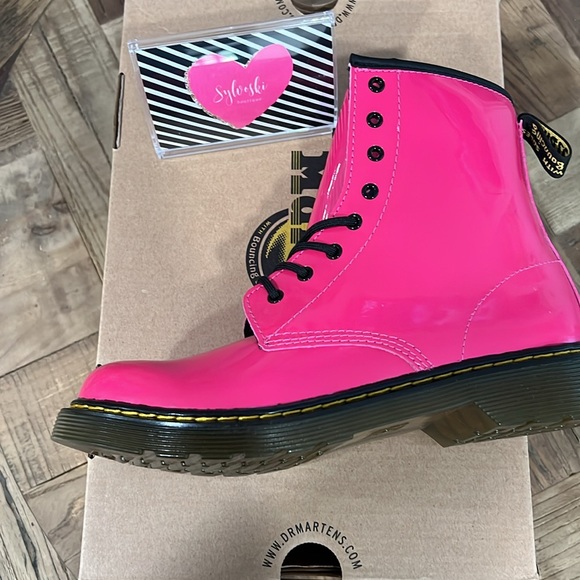💖DR MARTENS 1460 WOMEN'S PATENT LAMPER LEATHER LACE UP BOOTS 💓💓💖💖NWT - Picture 11 of 13